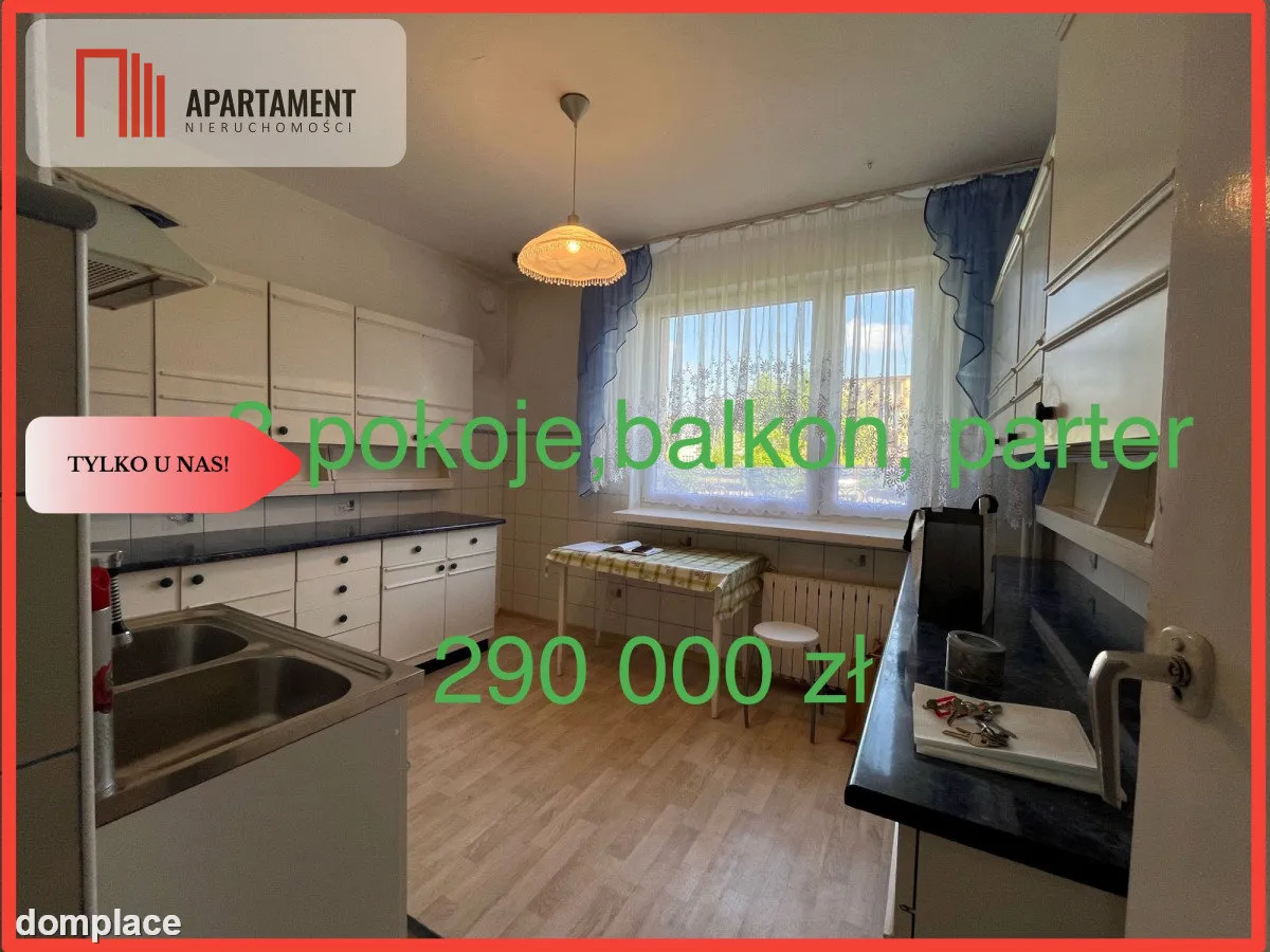 Duże  mieszkanie, parter,balkon,garaż,ogród,cisza.
